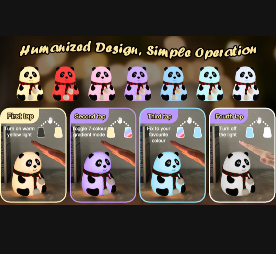 Cute Panda Glow touch night light